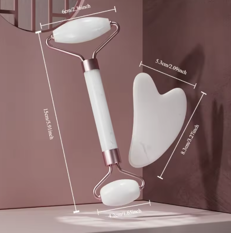 Luxury Face Roller & Gua Sha Set for Glowing Skin and Relaxation